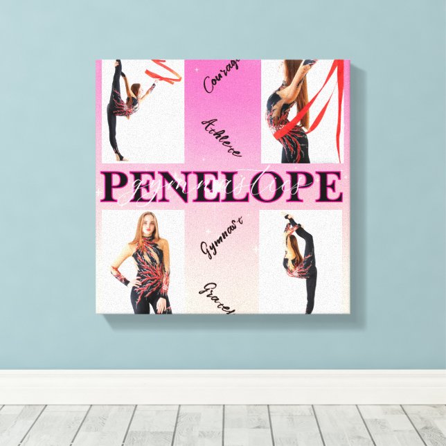 Entangled Gymnastics Pink 4 Photo Encouragement Canvas Print (Insitu(Wood Floor))