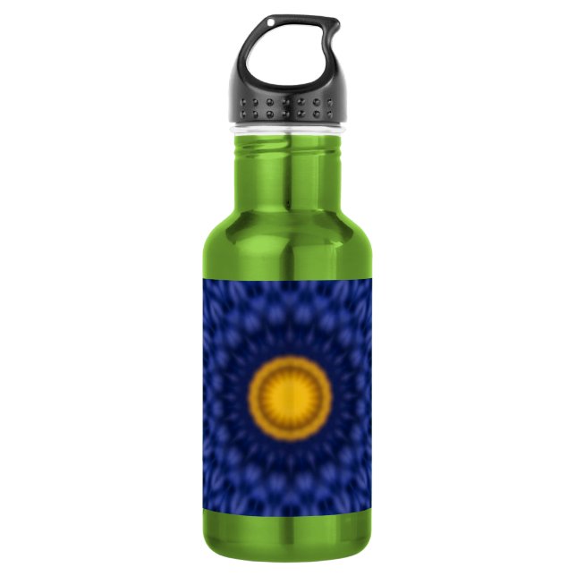 Ente auf Blau Kaleidoscope Water Bottle (Front)