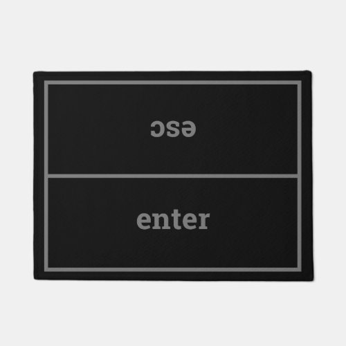 Enter Esc  Geeky Black Grey Computer Keys Doormat