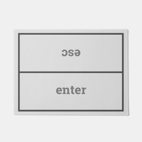 Enter Esc  Geeky Light Gray Computer Keys Doormat