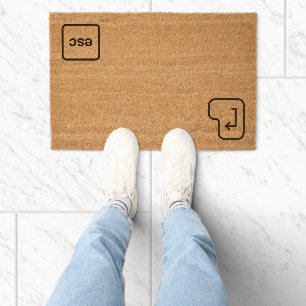 Enter Escape Doormat: Funny Keyboard Design Fiber Doormat
