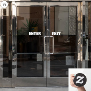 Enter Exit Shop Business Door Sign Window Cling