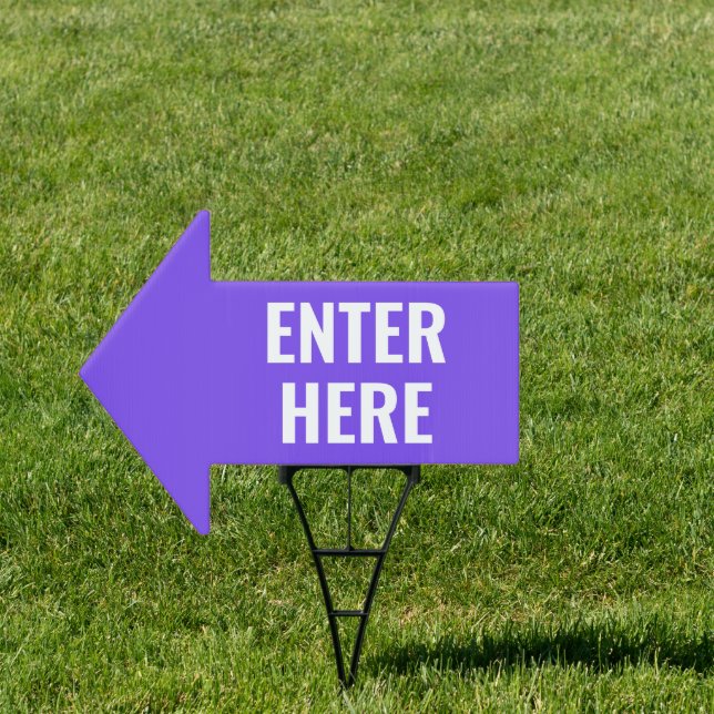 ENTER HERE Arrow Shaped Lawn Sign (Insitu)