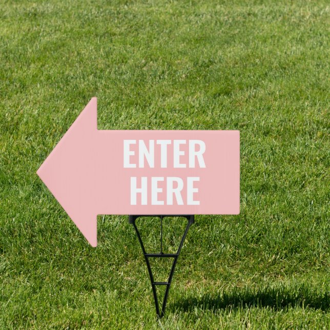 ENTER HERE Arrow Shaped Lawn Sign (Insitu)