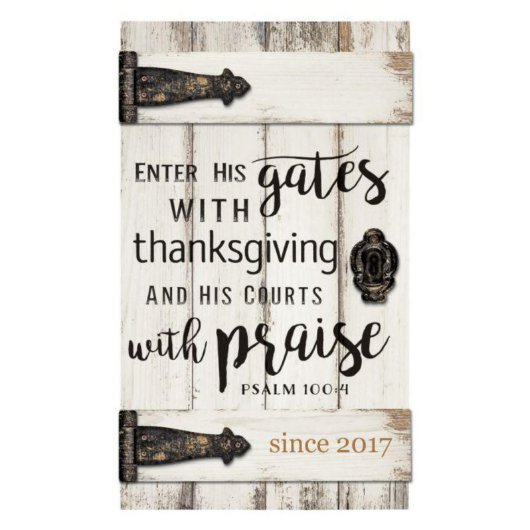"Enter His Gates" Barn Door Pallet Plaque (Front)