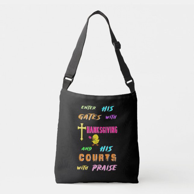 Enter His Gates Chick November Cross Thanksgiving Crossbody Bag (Front)