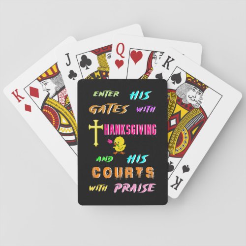 Enter His Gates Chick November Cross Thanksgiving Playing Cards