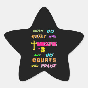 Enter His Gates Chick November Cross Thanksgiving Star Sticker