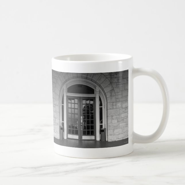 Enter If You Dare Grayscale Coffee Mug (Right)