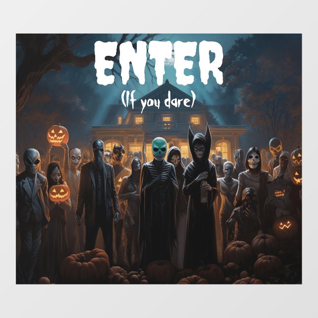 Enter if you dare Halloween Monsters  Window Cling (Sheet)