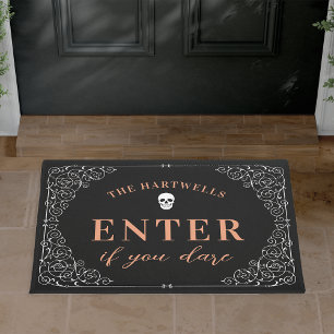 Enter If You Dare Personalized Halloween Doormat