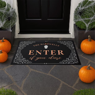 Enter If You Dare Personalized Halloween Doormat