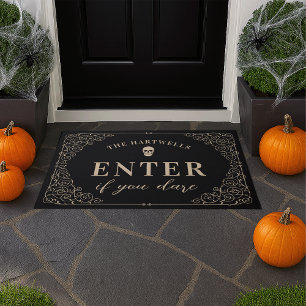 Enter If You Dare   Personalized Halloween Doormat