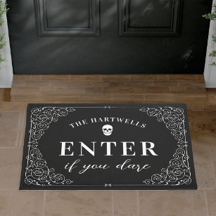 Enter If You Dare   Personalized Halloween Doormat