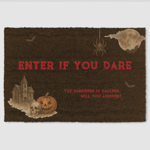Enter If You Dare - Spooky Haunted House Halloween Fiber Doormat