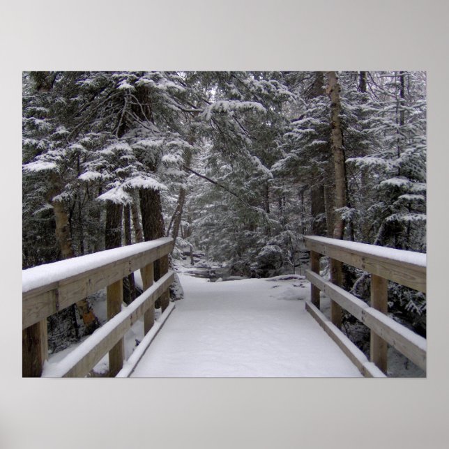 Enter - New Hampshire Snow Scene Poster (Front)