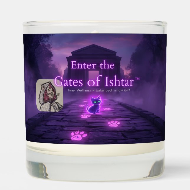 Enter the Gates of Ishtar candle and holder (Front)