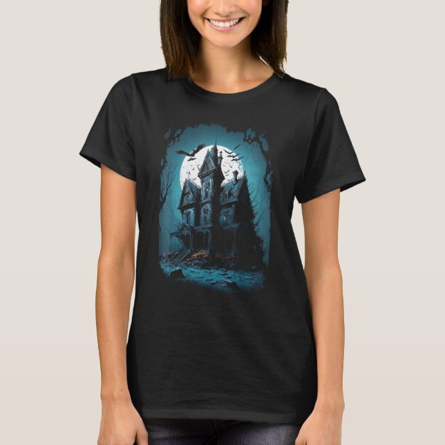 Enter the Haunted Mansion Scary Halloween T-Shirt (Front)
