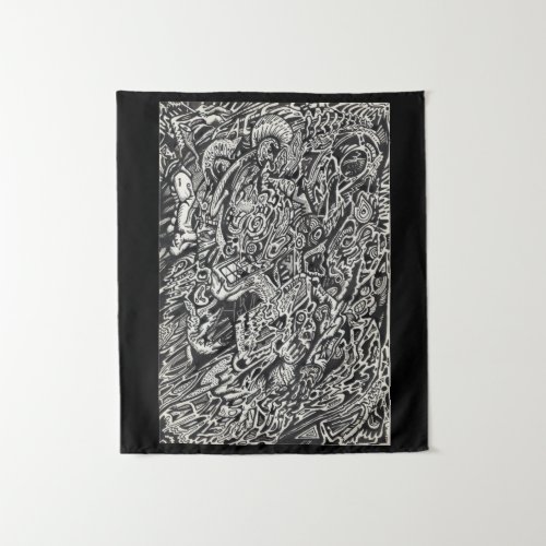 Enter The Microdot Man Tapestry