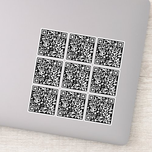 Enter URL Create 9 Scannable QR Codes Black White Sticker