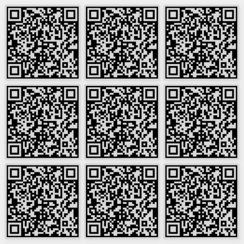 Enter URL Create 9 Scannable QR Codes Transparent Sticker