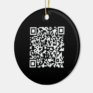 Enter URL & Create Scannable QR Code Black White Ceramic Ornament