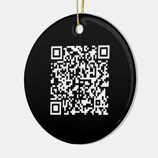 Enter URL & Create Scannable QR Code | Black White Ceramic Ornament (Left)