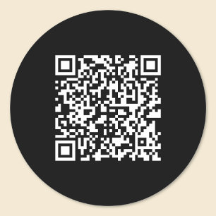 Enter URL & Create Scannable QR Code   Black White Classic Round Sticker