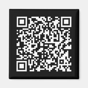 Enter URL & Create Scannable QR Code   Black White Magnet