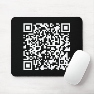 Enter URL & Create Scannable QR Code   Black White Mouse Pad