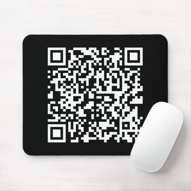 Enter URL & Create Scannable QR Code | Black White Mouse Pad (With Mouse)