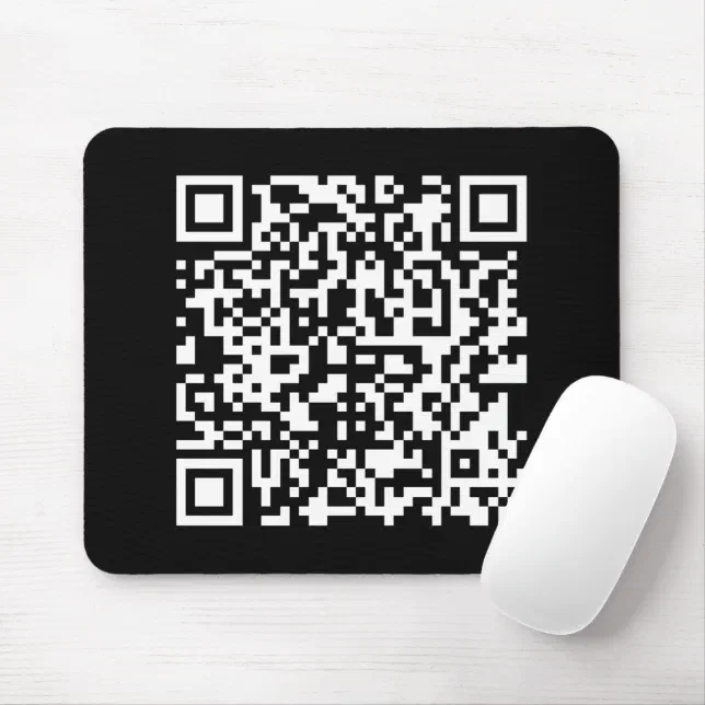 Enter URL & Create Scannable QR Code | Black White Mouse Pad | Zazzle
