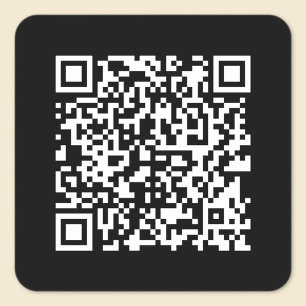 Enter URL & Create Scannable QR Code   Black White Square Sticker