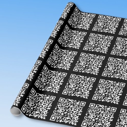 Enter URL  Create Scannable QR Code  Black White Wrapping Paper