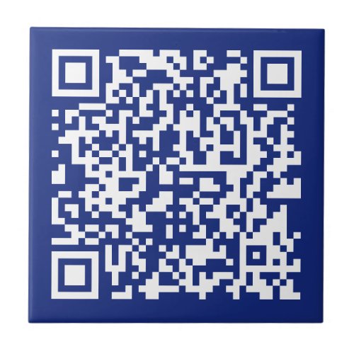 Enter URL Instantly Generated QR Code  Navy Blue Ceramic Tile
