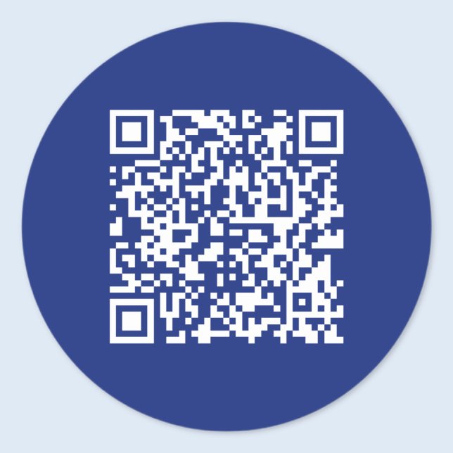 Enter URL Instantly Generated QR Code | Navy Blue Classic Round Sticker (Creator Uploaded)