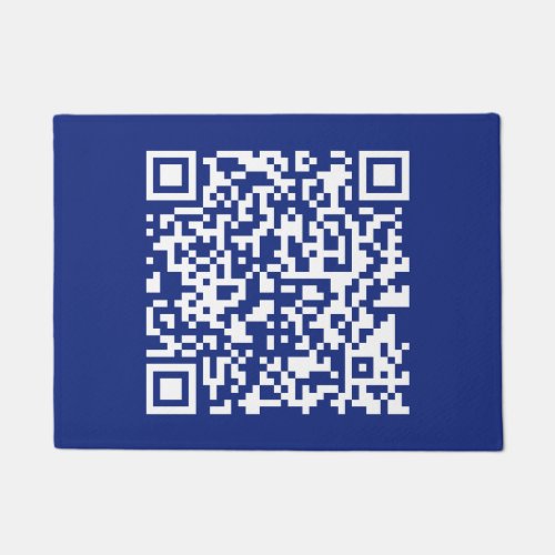 Enter URL Instantly Generated QR Code  Navy Blue Doormat