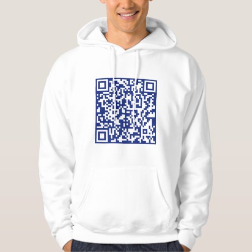 Enter URL Instantly Generated QR Code  Navy Blue Hoodie