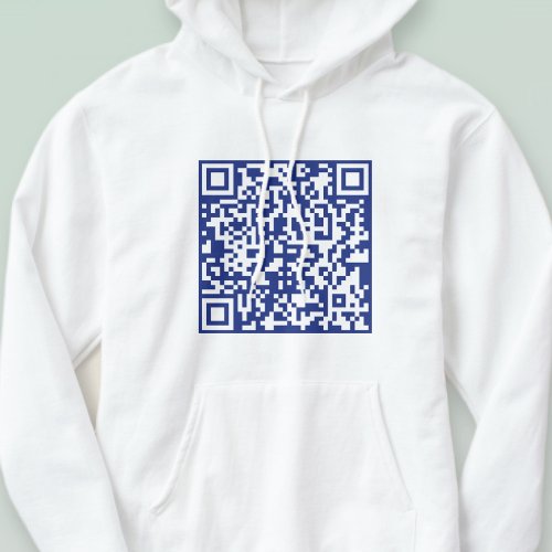 Enter URL Instantly Generated QR Code  Navy Blue Hoodie