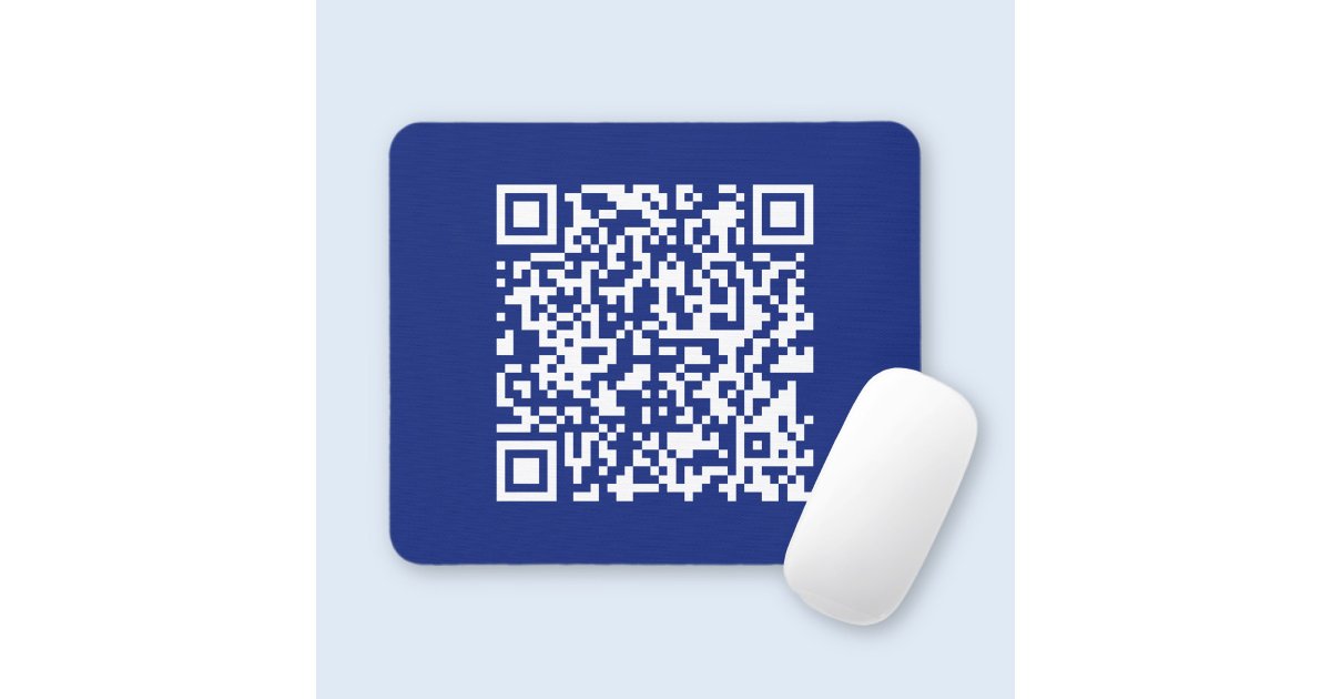 Enter URL Instantly Generated QR Code | Navy Blue Mouse Pad | Zazzle