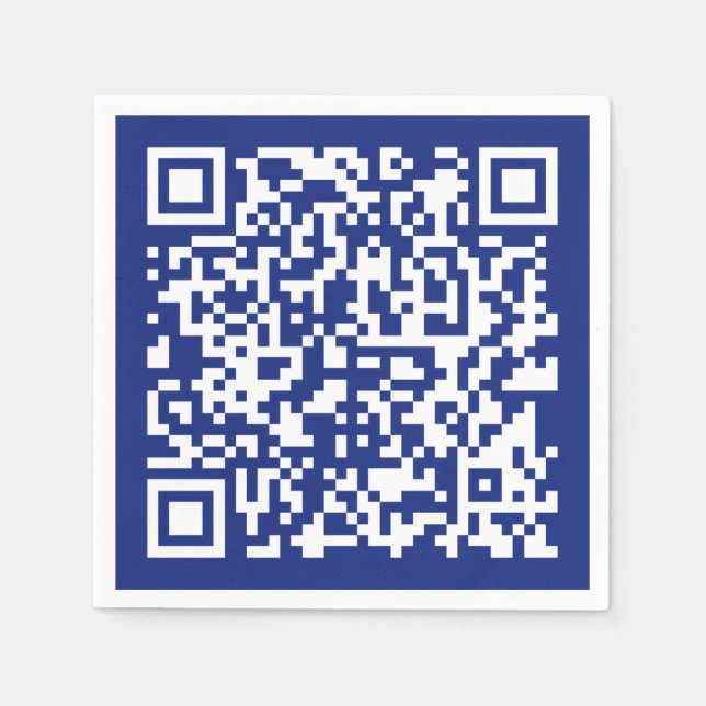 Enter URL Instantly Generated QR Code | Navy Blue Napkins (Front)