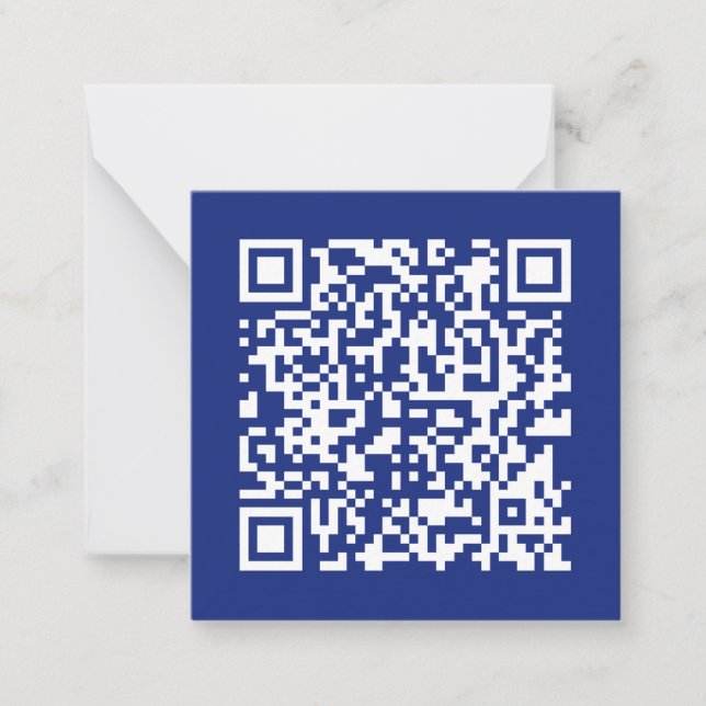 Enter URL Instantly Generated QR Code | Navy Blue Note Card (Front)