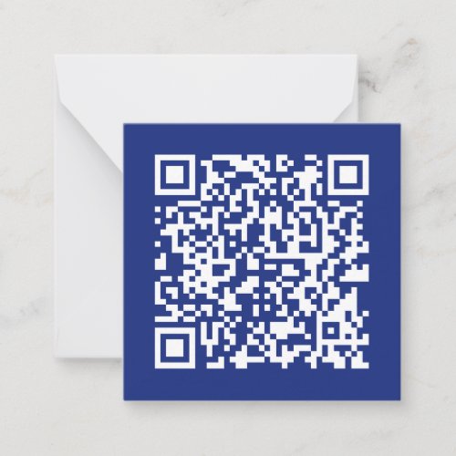 Enter URL Instantly Generated QR Code  Navy Blue Note Card