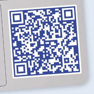 Enter URL Instantly Generated QR Code Navy Blue Sticker