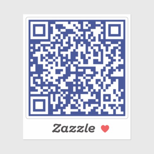 Enter URL Instantly Generated QR Code  Navy Blue Sticker