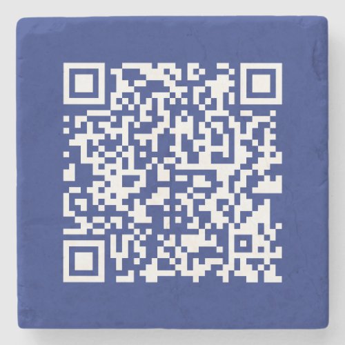 Enter URL Instantly Generated QR Code  Navy Blue Stone Coaster