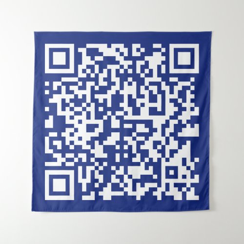 Enter URL Instantly Generated QR Code  Navy Blue Tapestry