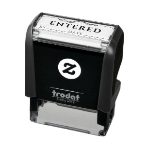 ENTERED Business Bookkeeping Signature and Date Self-inking Stamp