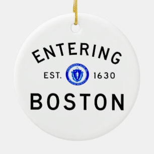 Entering Boston Ceramic Ornament