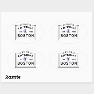 Entering Boston MA Oval Sticker